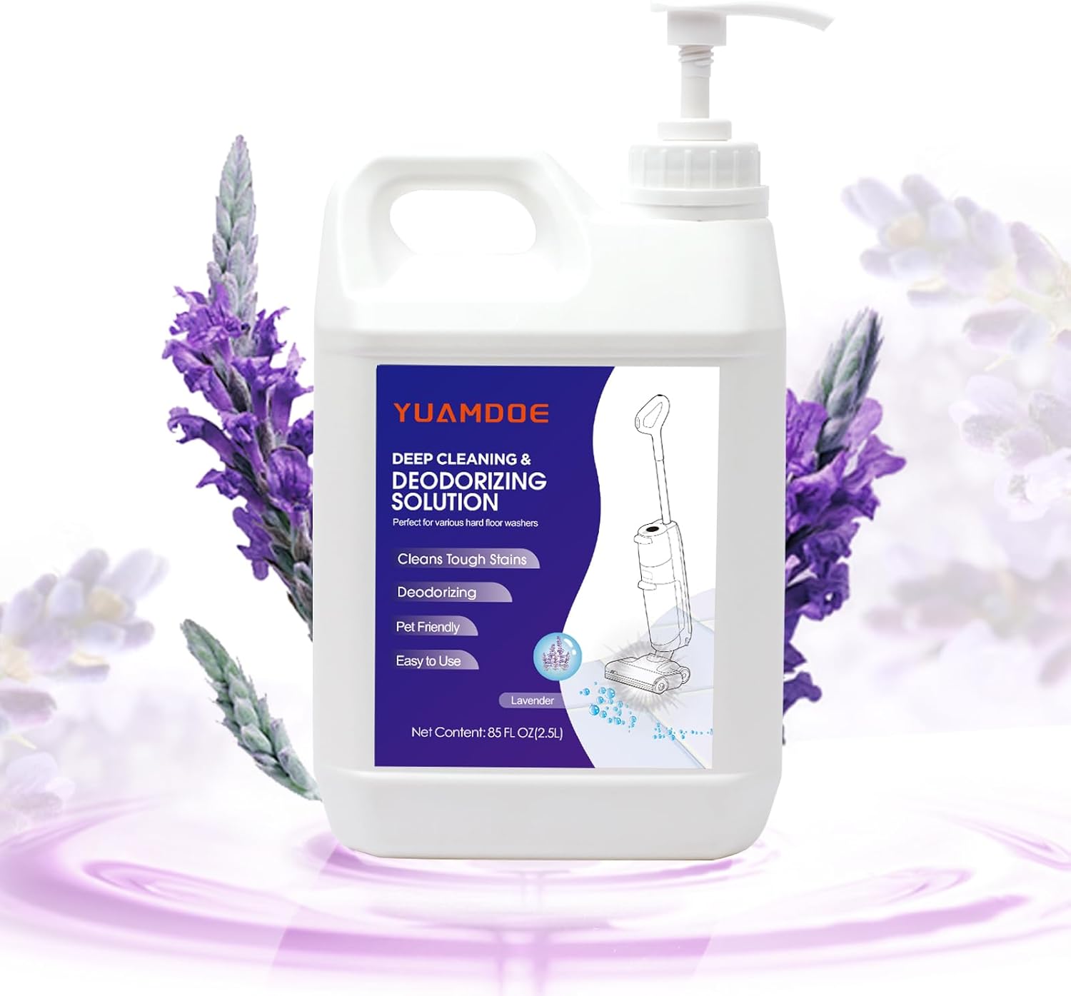 Deep Cleaning&Deodorizing Solution, 85FL OZ/2.5L, Designed for Tineco, Compatible with Tineco Floor One, iFloor Series, Roborock S8&S7 Serires,Q Revo, Q Series, Blended Flowery