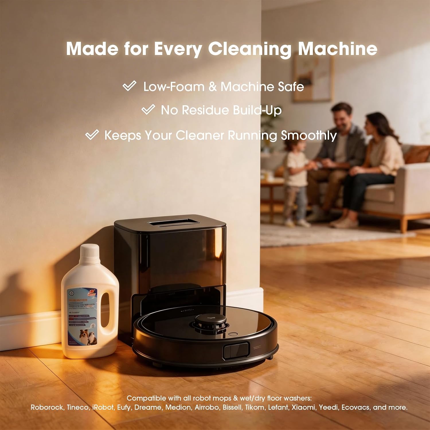 Deep Cleaning&Deodorizing Solution, Compatible with ECOVACS, Tineco, roborock, DREAME, Eufy Floor Washers&Robotic Vacuum Cleaners, TÜV Rheinland Certification, Pet Friendly